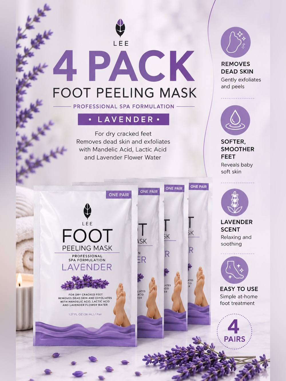 NEW Lee Lavender Foot Peeling Mask